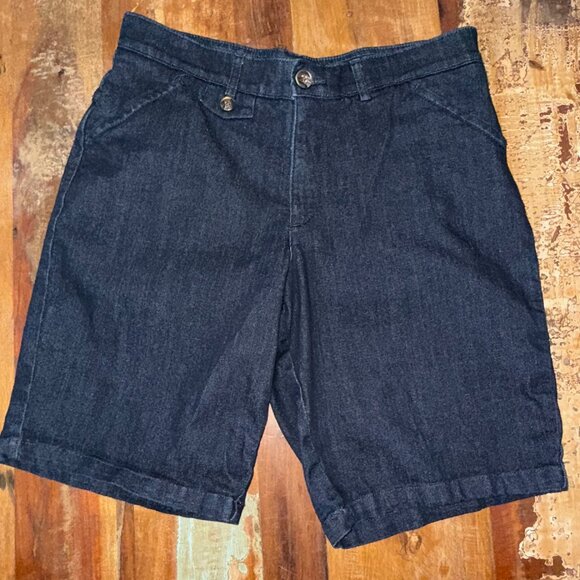 Lee Total Freedom Dark Denim Stretchy Shorts Size 10 - Picture 1 of 6